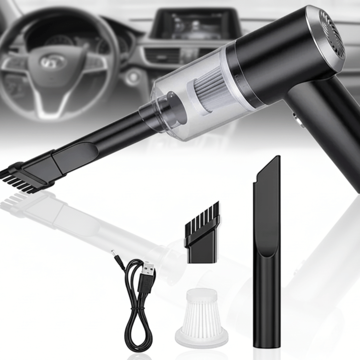 Aspirador De Coche Mini Potente, Portátil Y Manual, Con Usb