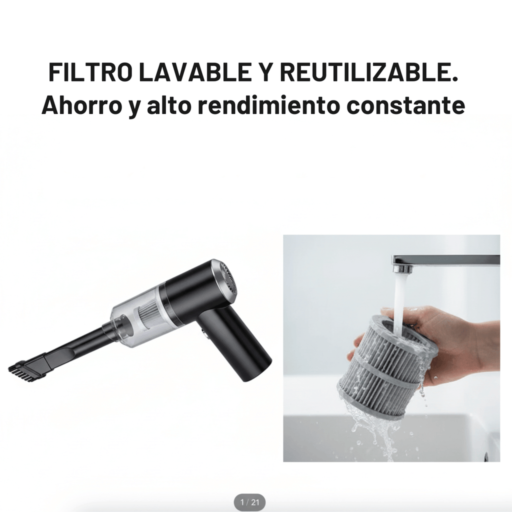 Aspirador De Coche Mini Potente, Portátil Y Manual, Con Usb