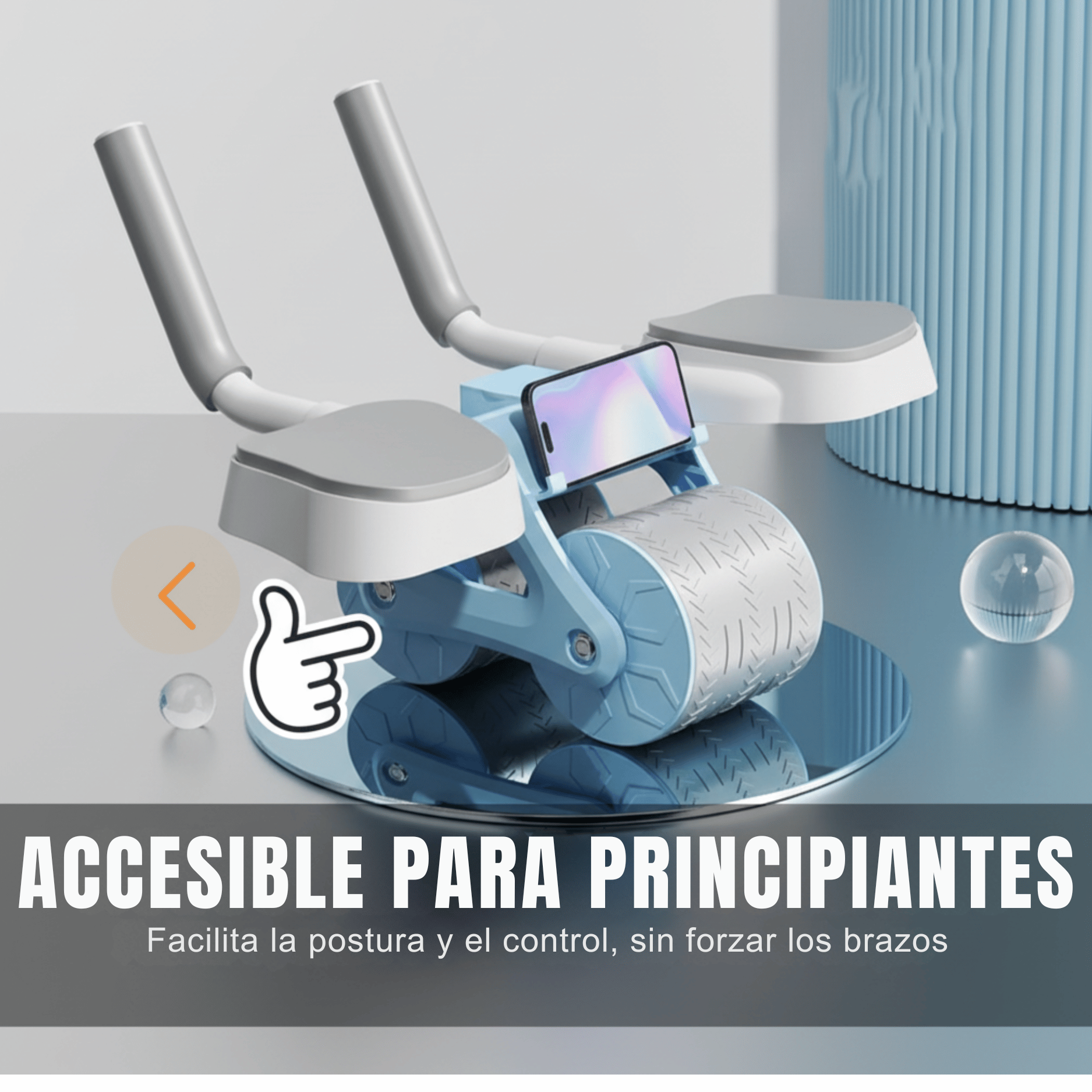 Rodillo Abdominal Con Rueda De Rebote Automática Y Cronometro